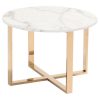 Round White Marble Side Table For Bedroom-3